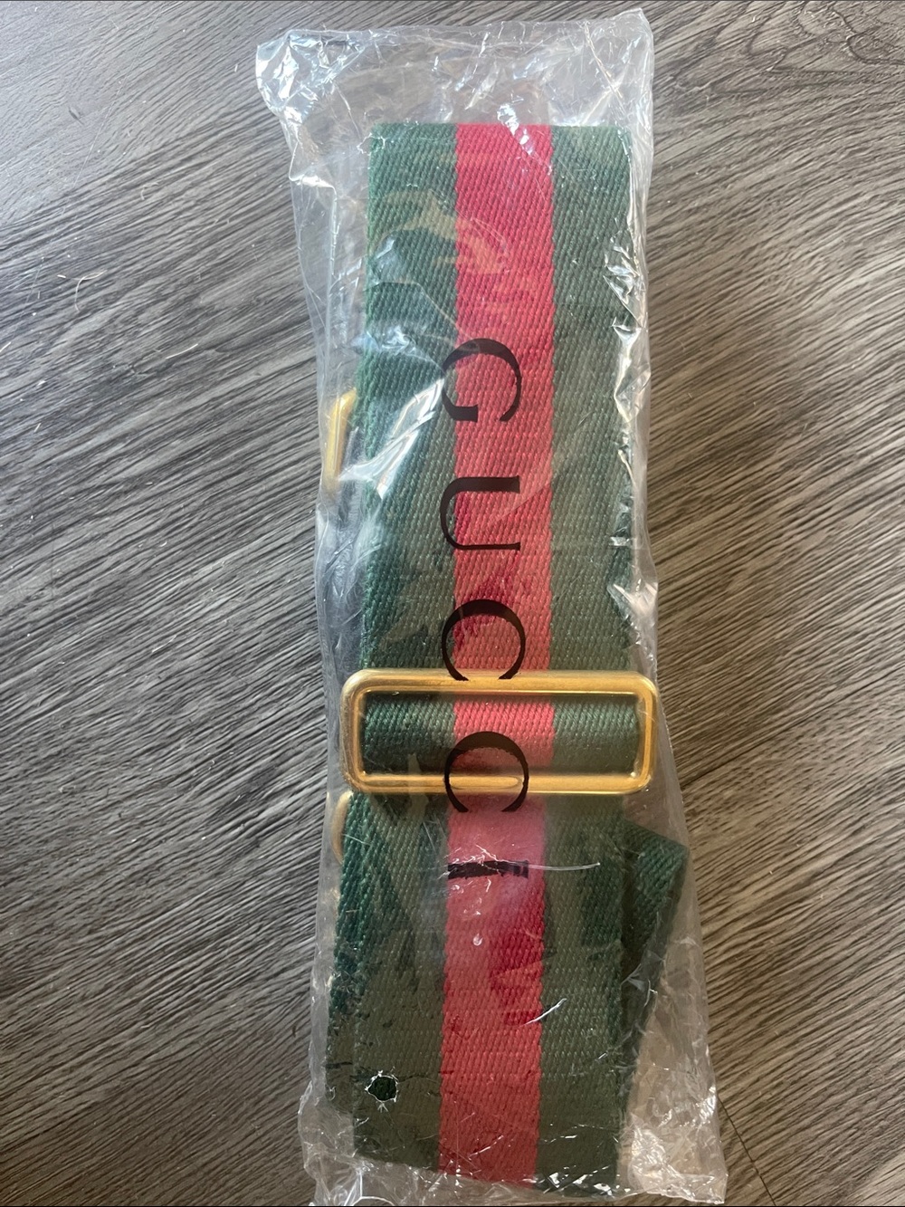 Gucci Green & Red Web Stripe Adjustable Bag Strap with Gold Hardware